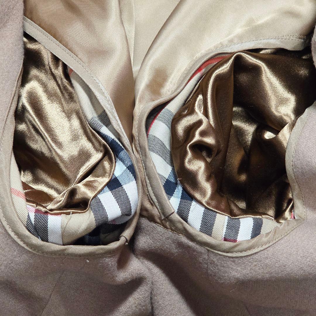 英国製 Burberrys' バルマカーンコート ウール/キャメルヘア ライナー