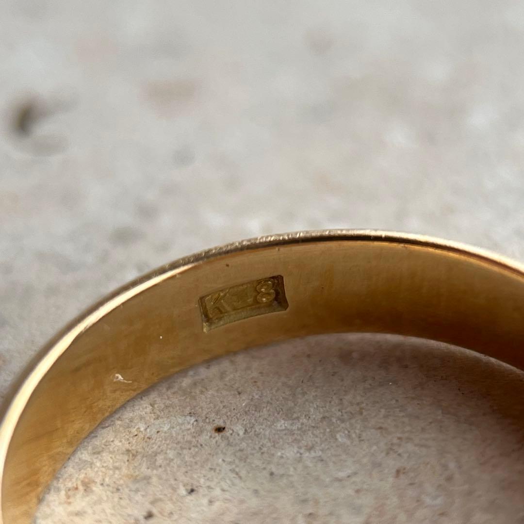 ゴールド リング 指輪 K18 18金 甲丸 かまぼこ 約10号 3.2g