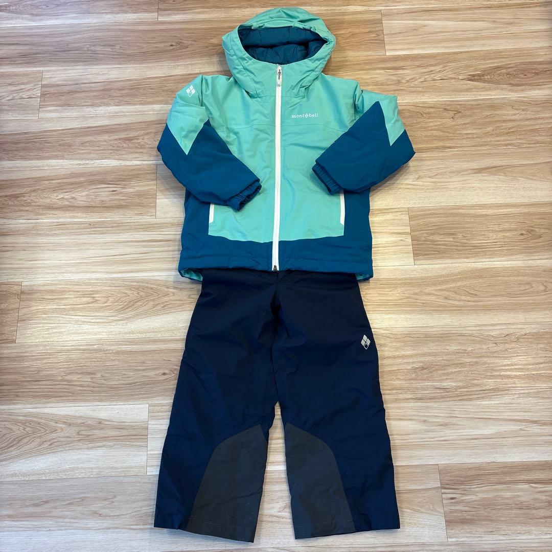 【クリーニング済】モンベル キッズ スキーウェア 上下セット 120/130 スキーウェア 上下セット キッズ ジュニア SEVEN2 セブンツー 子供用
