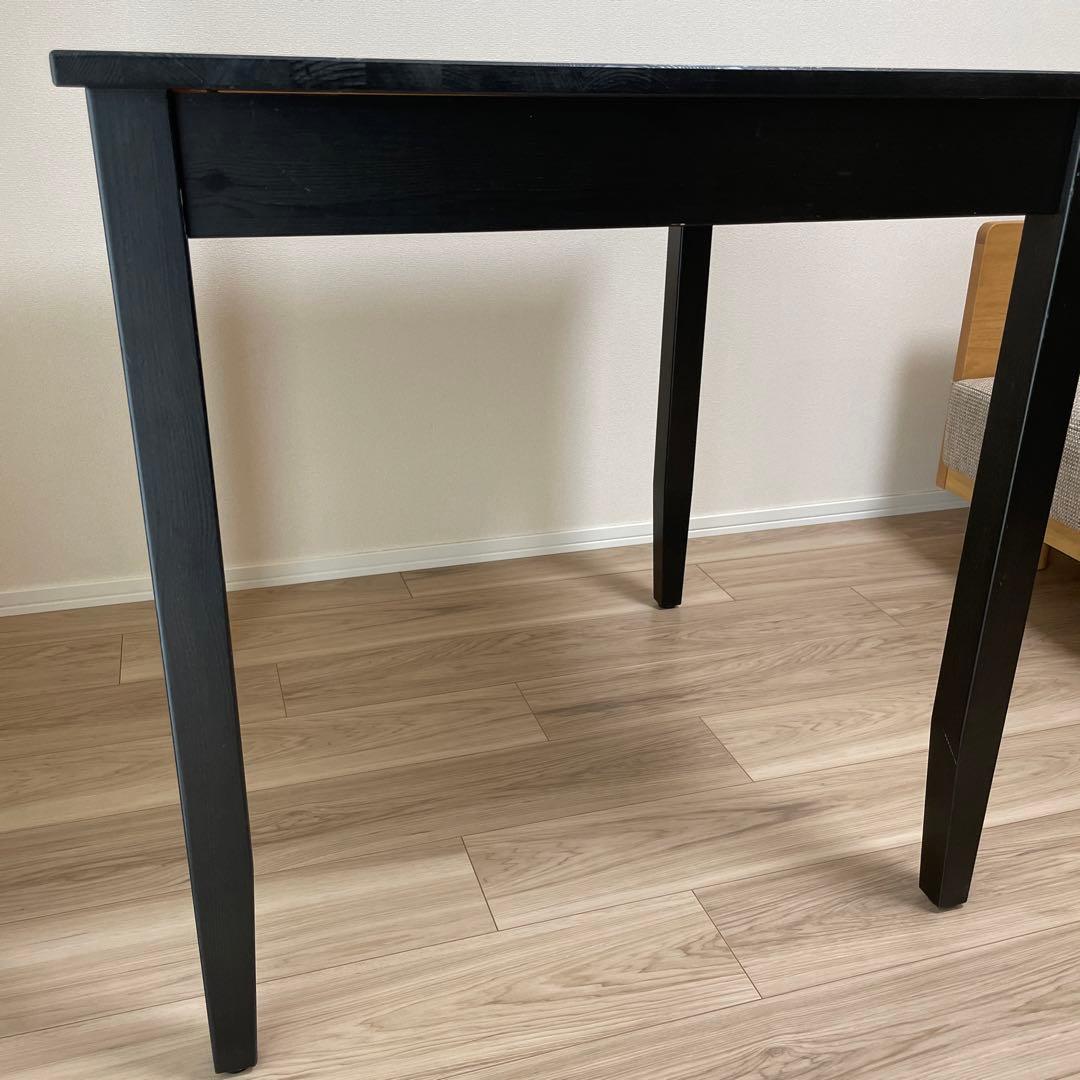 引取り限定】ダイニングテーブルセット IKEA 2人用 黒 - メルカリ