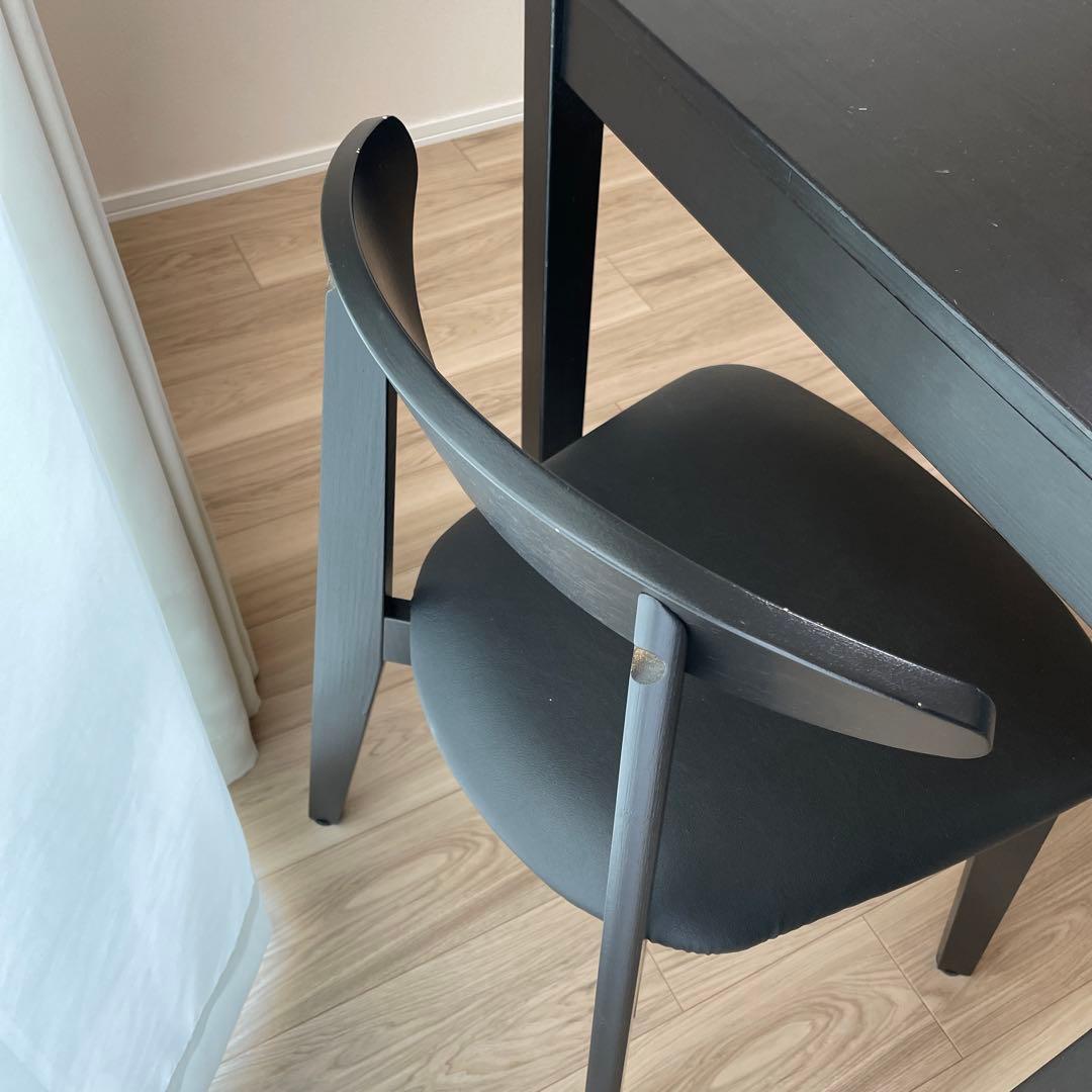 引取り限定】ダイニングテーブルセット IKEA 2人用 黒 - メルカリ