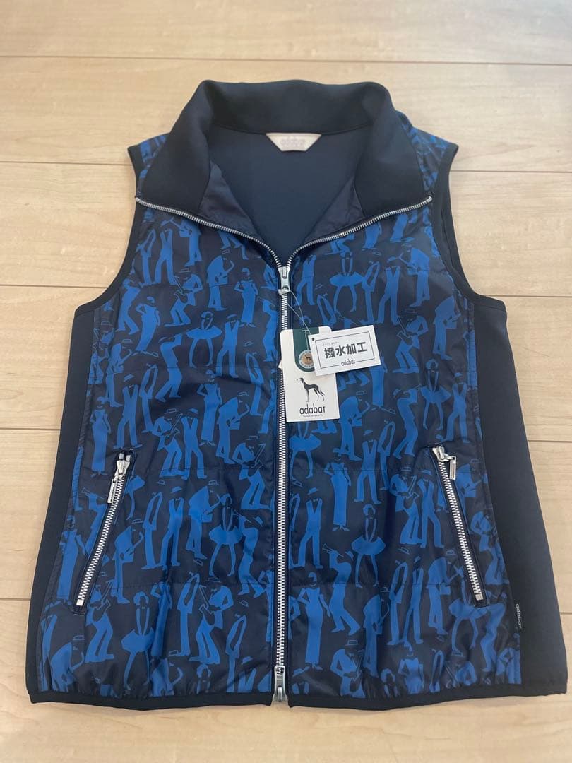 adabat アダバット　レディース ゴルフウェア　ベスト 青と黒のパターン ADABAT(アダバット) レディース｜中古ゴルフウェア通販サイトSTST
