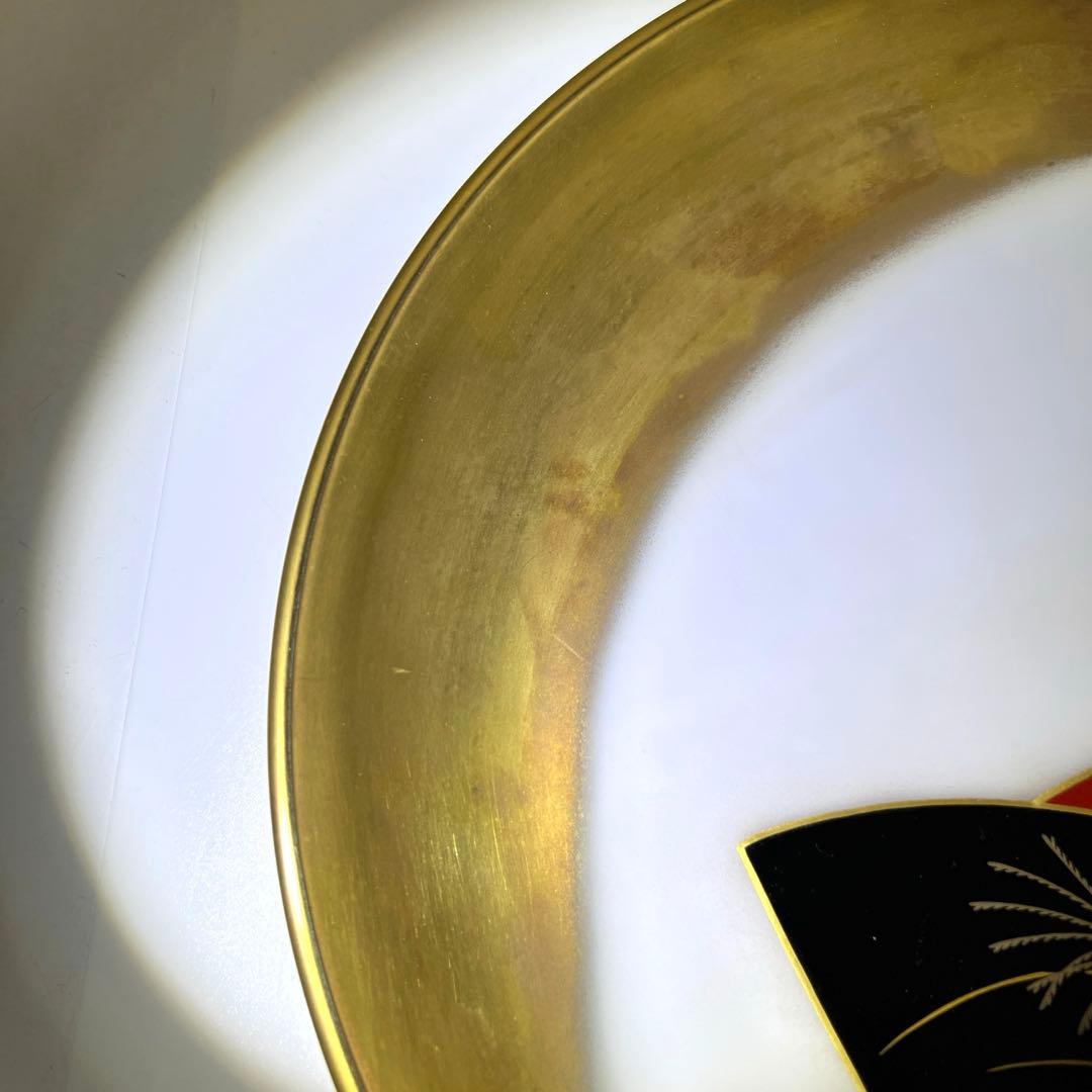 輪島塗 一后造クリスタルガラス蒔絵盛皿 共箱 26.5㎝ 東Y7-0716③