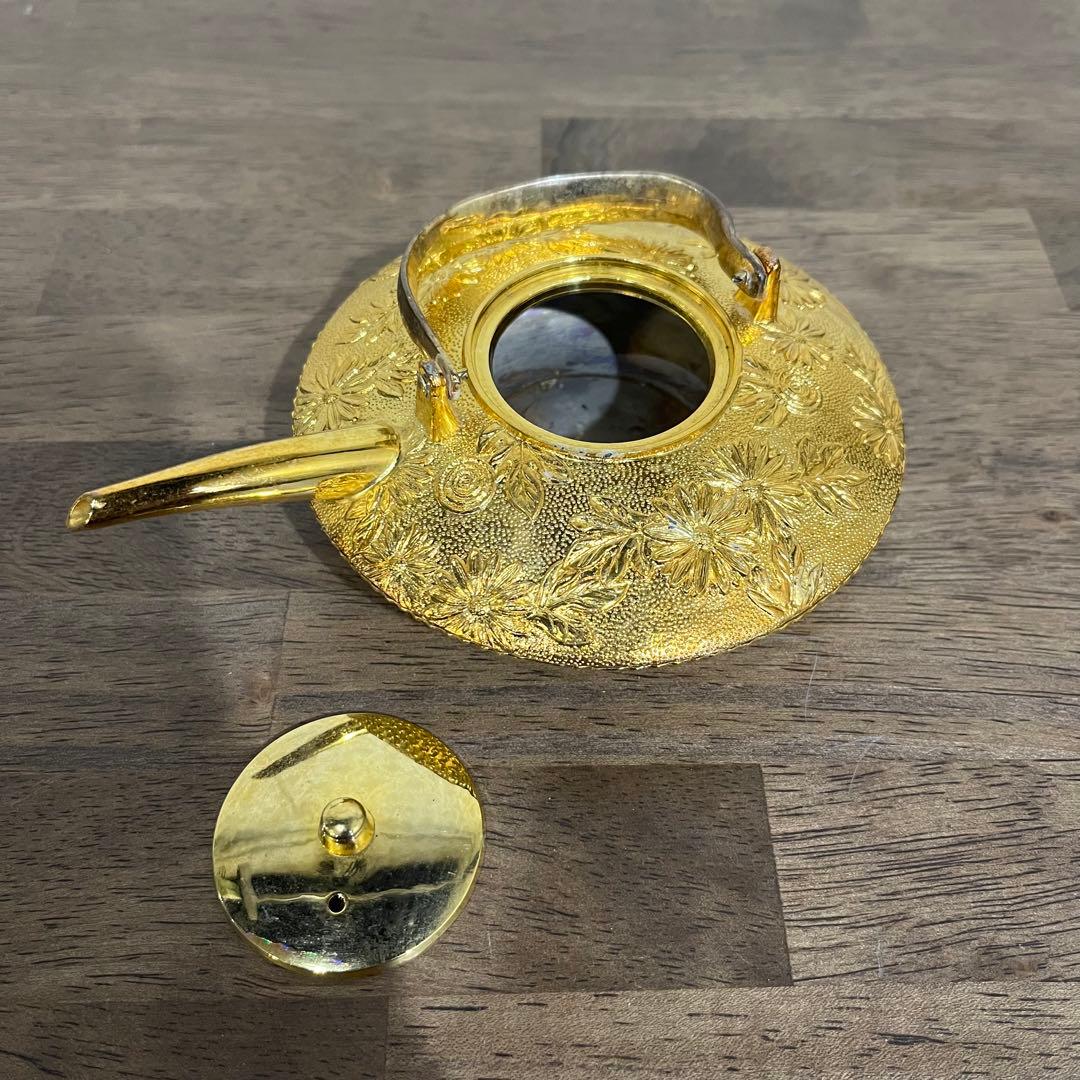 アンティーク】酒器セット 金杯 金メッキ 24Kgp 盃 急須 縁起物 古道具