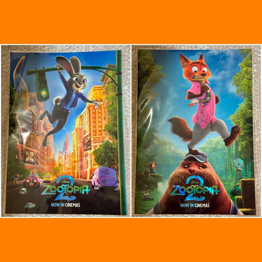 ズートピア　海外版ポスター　２枚セット　ジュディ　ニック 興収100億円突破】「ズートピア2」ジュディとニックが向きあう新