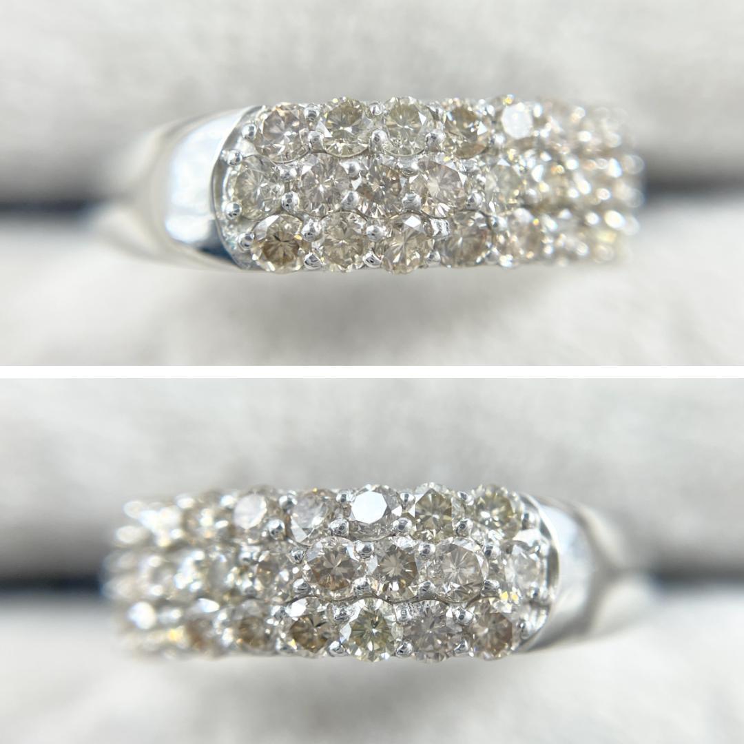 Pt950 天然ダイヤモンド 1.00ct パヴェリング