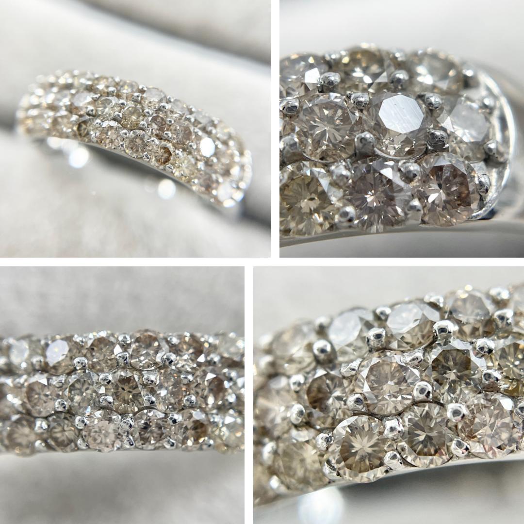 Pt950 天然ダイヤモンド 1.00ct パヴェリング