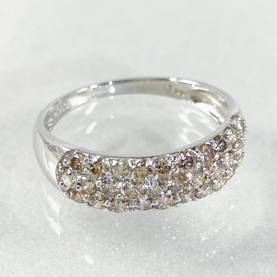 Pt950 天然ダイヤモンド 1.00ct パヴェリング