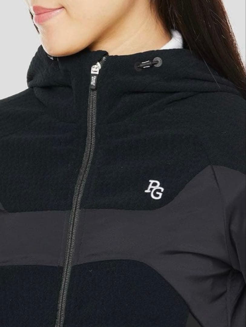 パーリーゲイツ フーディ スカート セットアップ 黒 撥水防風 サイズ2