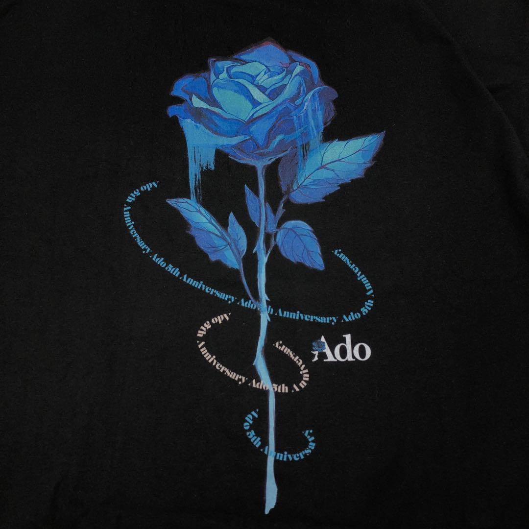 42●Ado 5thアニバーサリー ブルーローズTシャツ XL KM0209-1