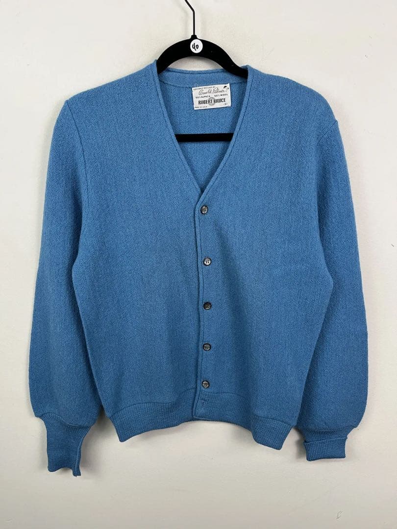 70s USA製 Robert Bruce アルパカ ニット カーディガン 水色 - メルカリ