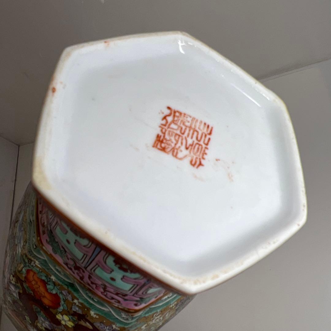 中国美術 粉彩 花と龍図花瓶 高さ44㎝ 東Y7-0530③タサオ - メルカリ