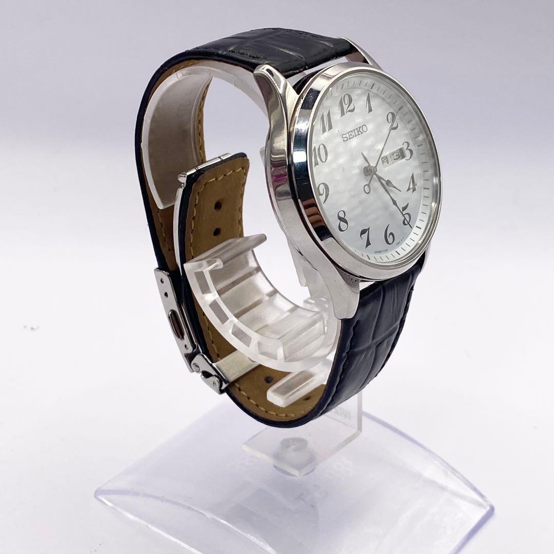 未使用級】 SEIKO セイコー ソーラー時計 メンズ シルバー デイデイト