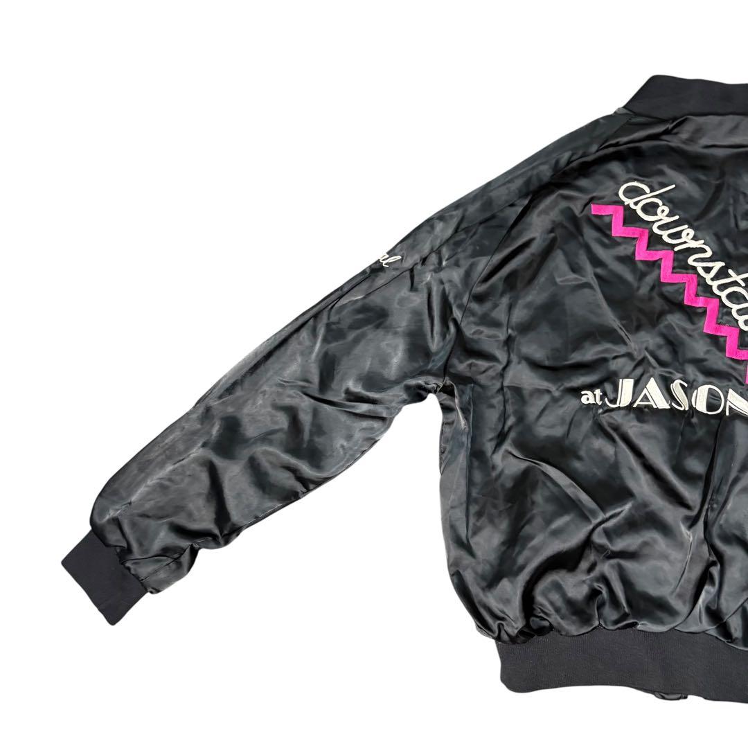 80s USA製 刺繍サテン薄手ブルゾン短丈古着ブラック希少 - メルカリ