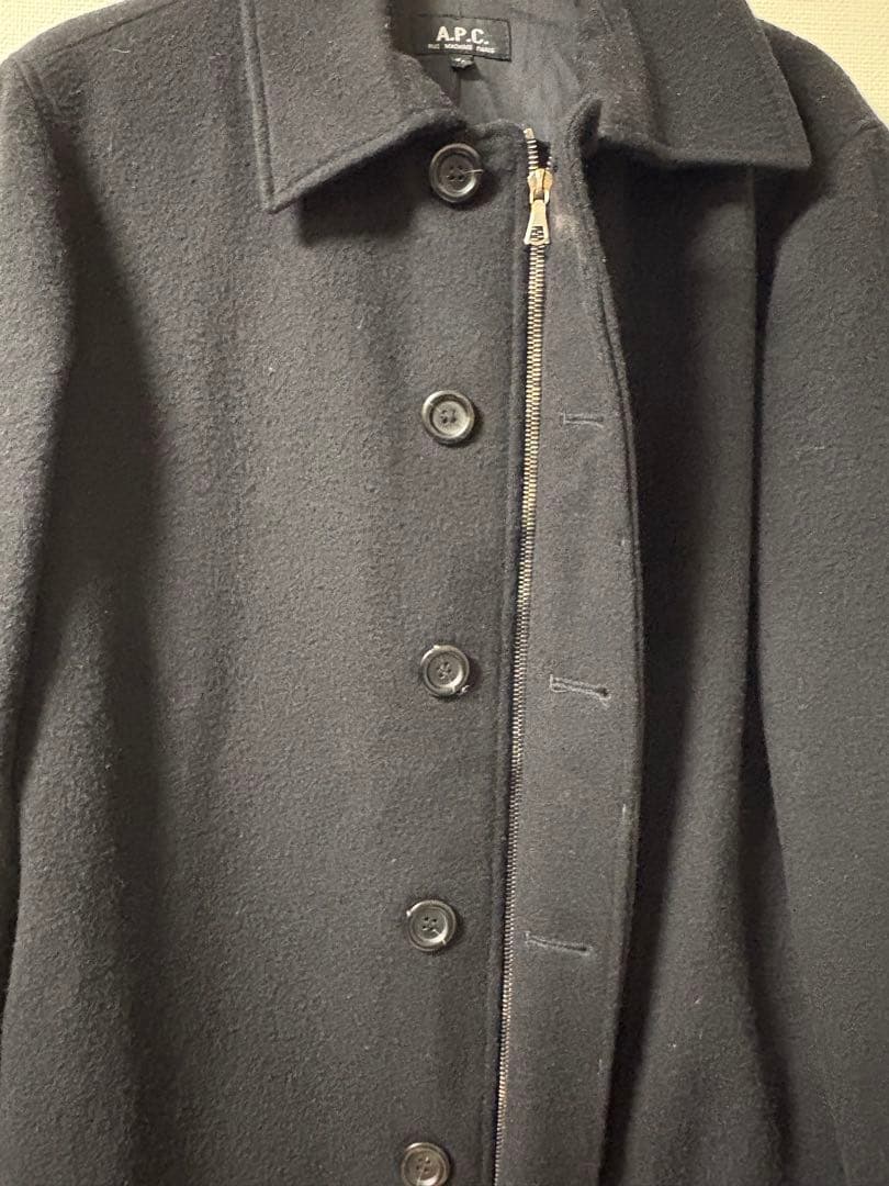 A.P.C ステンカラージャケット ブラック ririジップ メルトンウール