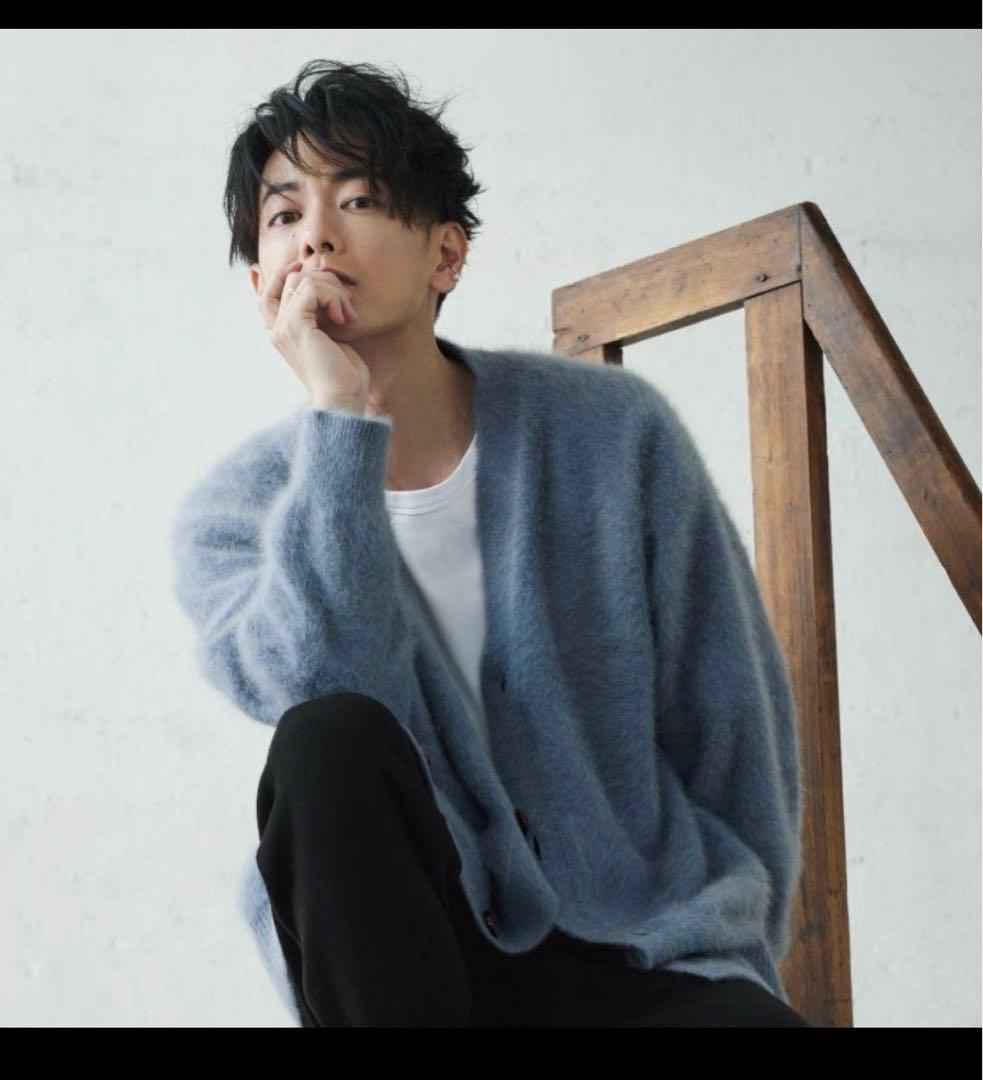 佐藤健ABYTS SHAGGY CARDIGANブルー - メルカリ