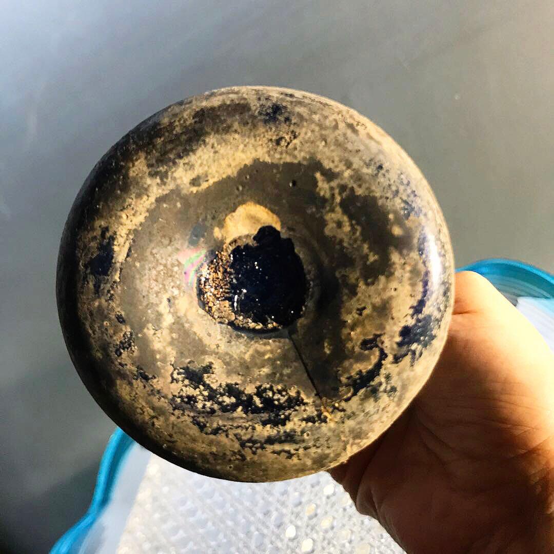 骨董 時代ガラス 発掘系ローマングラス（泪）涙壺 銀化瓶の通販はau