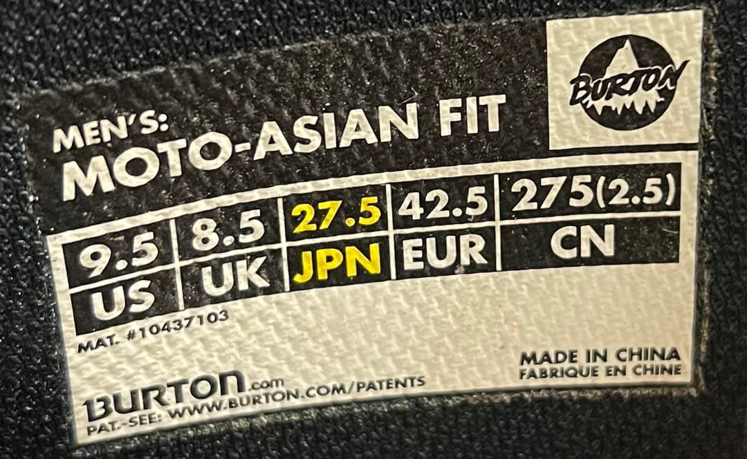 【美品_即日発送】BURTON スノボMOTO-ASIAN FIT 27.5cm