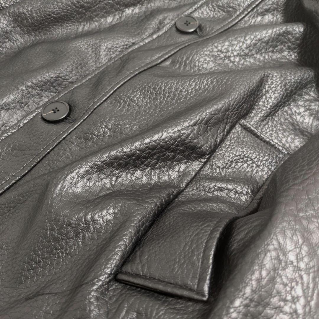 即完売品】シボ加工 ZARA フェイクレザージャケット 大きめ XL 黒