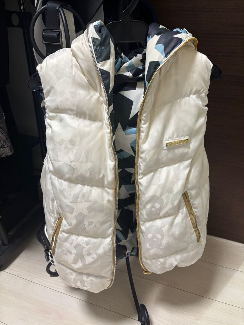 MARK & LONA スカルパターン ダウンベスト 楽天市場】MARK&LONA マークアンドロナ ダウンベスト スカル グレー系