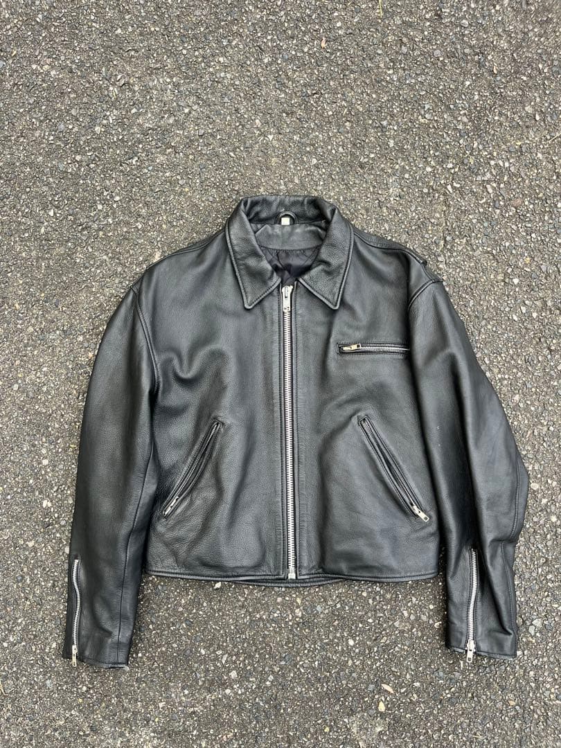 80s シングルライダースジャケット 牛皮 80's シングルライダースレザージャケット ダークブラウン【0205A56