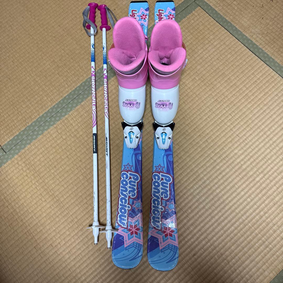 子供用スキー板100、ブーツ21〜22、ポール92 - メルカリ