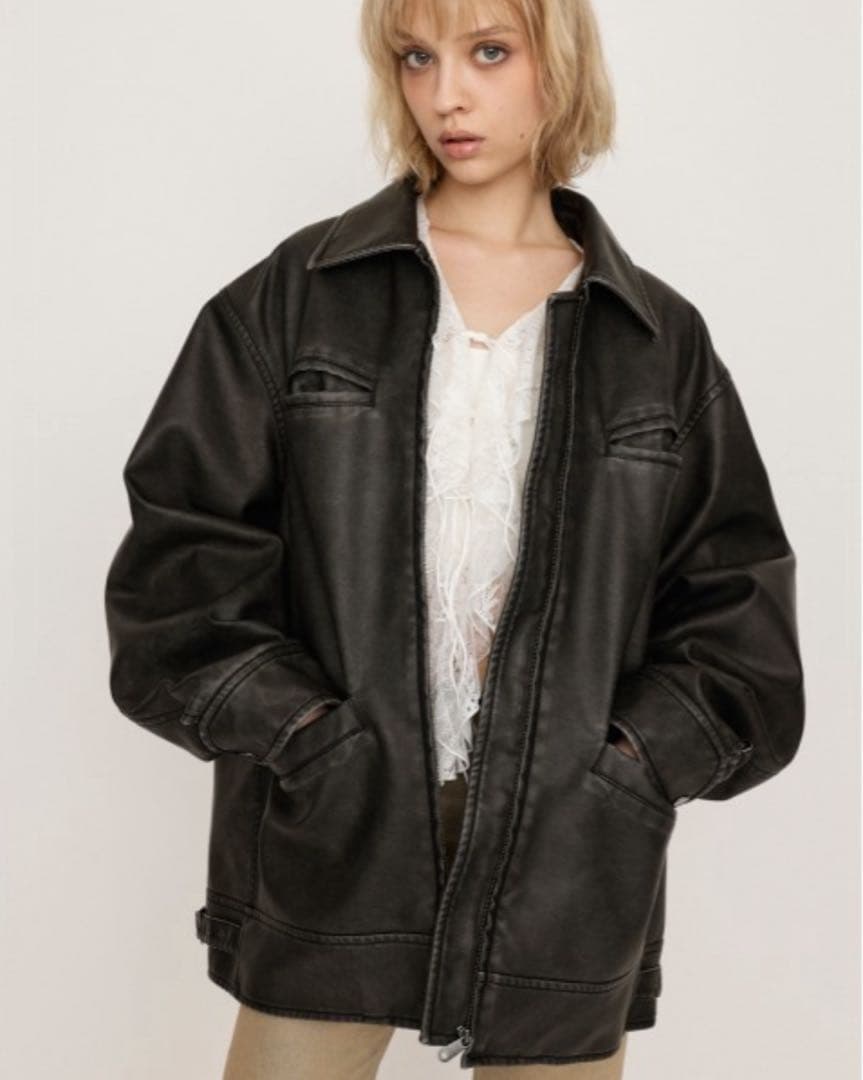 SLY / VINTAGE BOXY ヴィンテージ フェイクレザー ジャケット SLY | VINTAGE F／LEATHER S／ブルゾン (ブルゾン ) |SHEL'TTER WEBSTORE