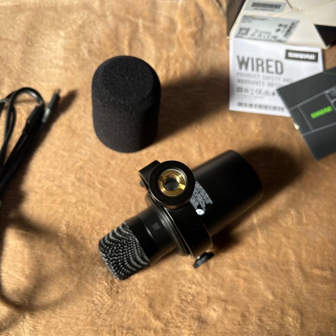 美品】SHURE MV7+ ブラック｜オーディオテクニカデスクマイクスタンド
