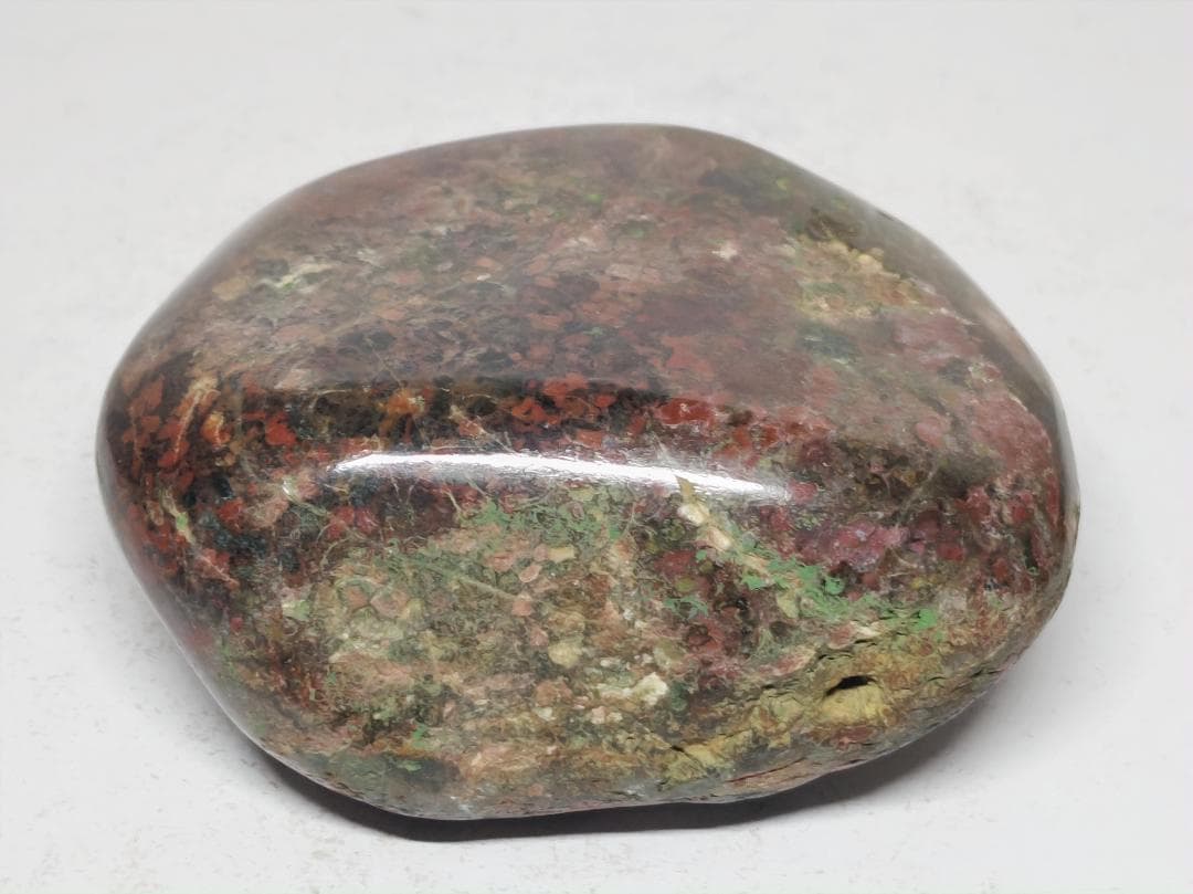 錦石 804g 津軽産 紋石 ジャスパー 碧玉 鑑賞石 原石 自然石誕生石 水石