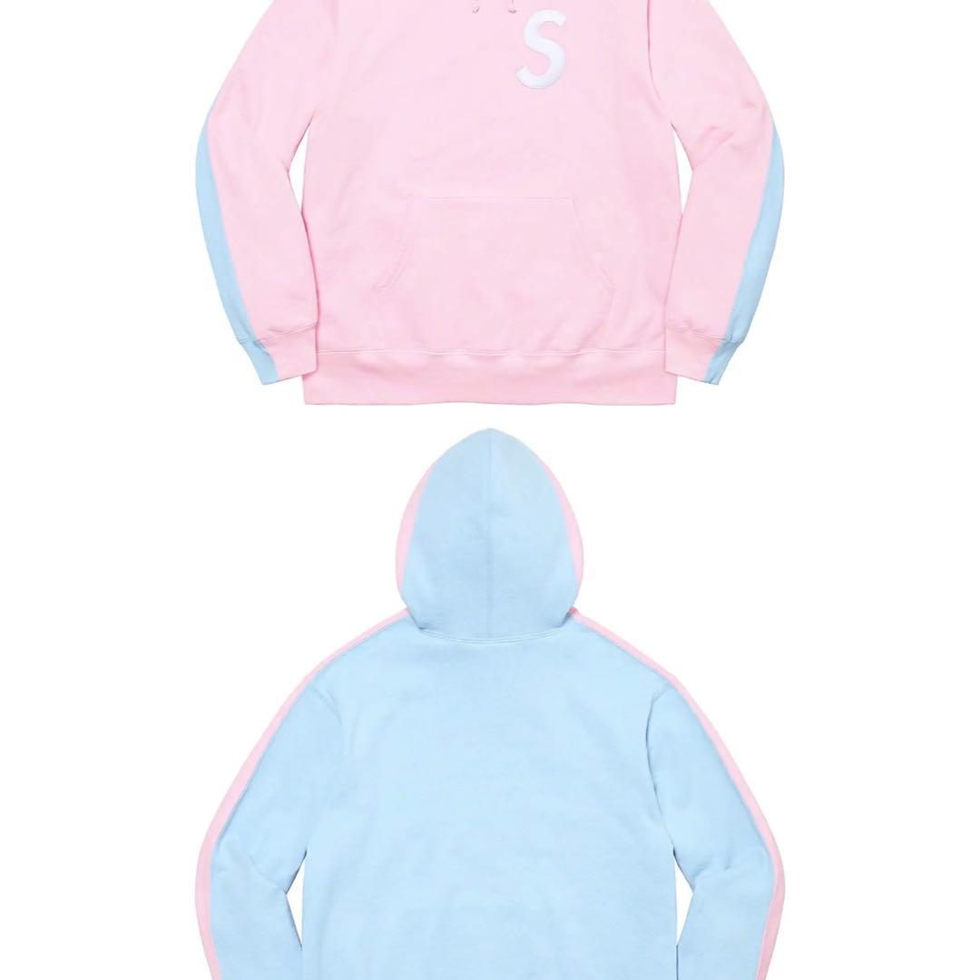 Supreme ピンク 水色 パーカー - メルカリ