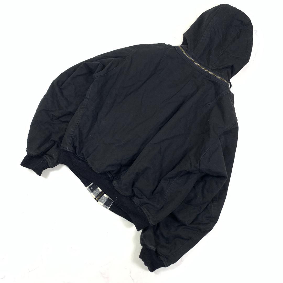LA9592 カールヘルム リバーシブルブルゾン 黒 チェック コットン M