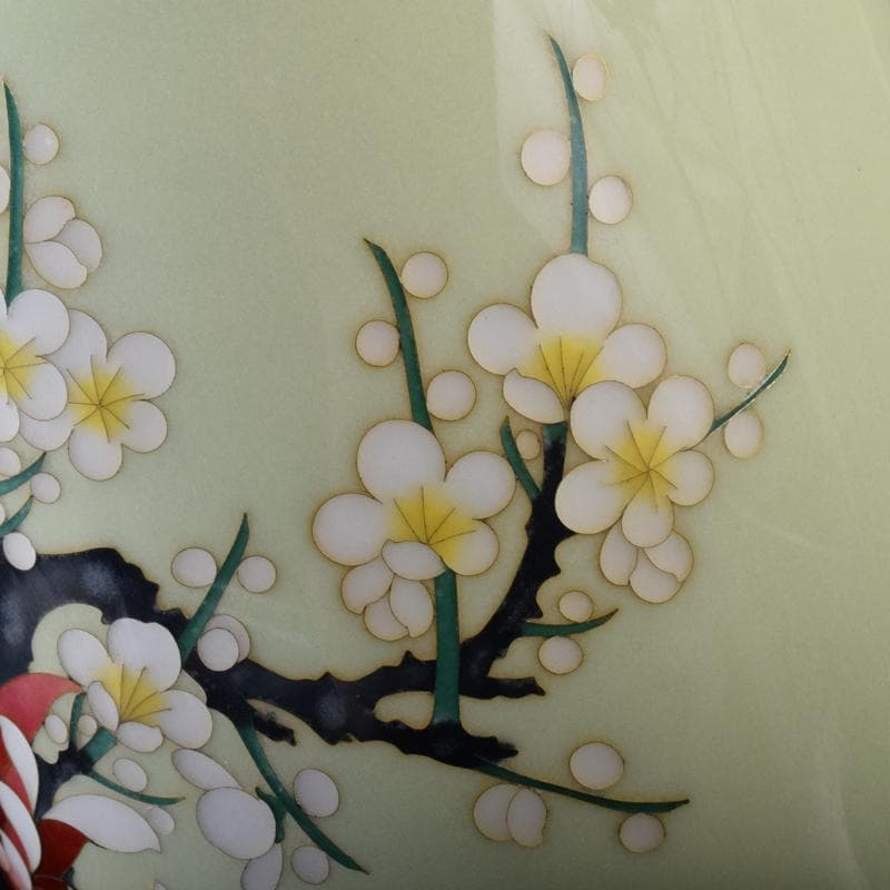 七宝焼 四君子文 花瓶 唐木台・時代箱付 M R8383B - メルカリ