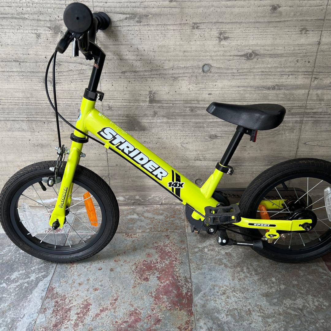 ※rie7030【直接取引限定STRIDER 14xキッズバイク イエロー