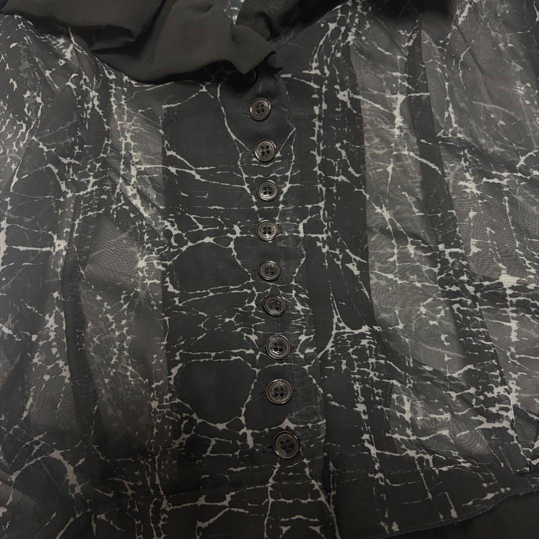 Alice auaa 総柄シースルーフリルシャツ ブラウス