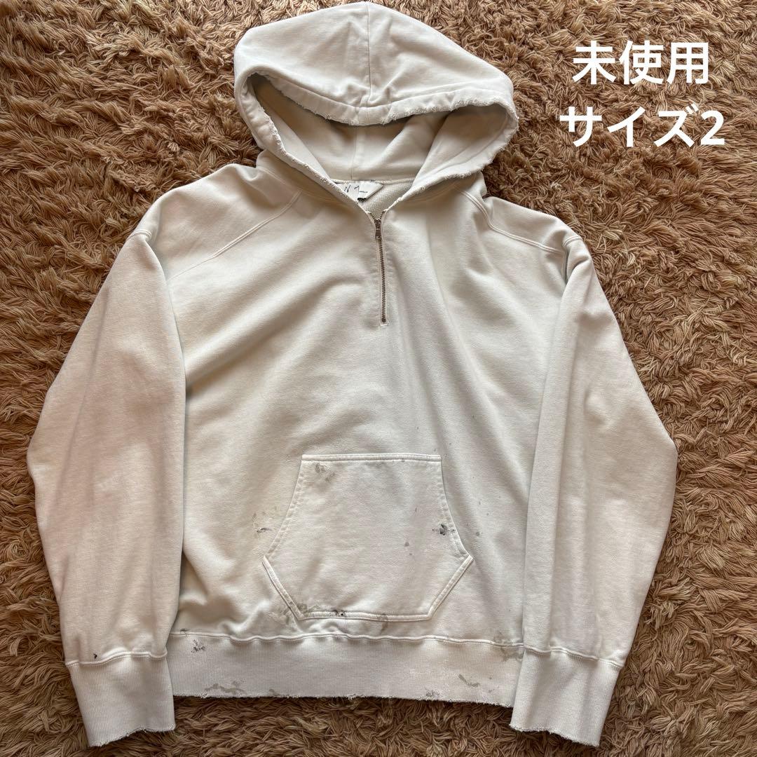 【未使用】ANCELLM アンセルム ハーフジップフーディー グレー サイズ2 未使用】ANCELLM アンセルム ハーフジップフーディー グレー サイズ2