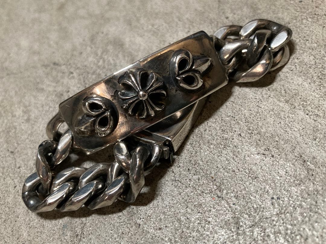 4] Silver925 / 115g Cross ID極太喜平 ブレスレット