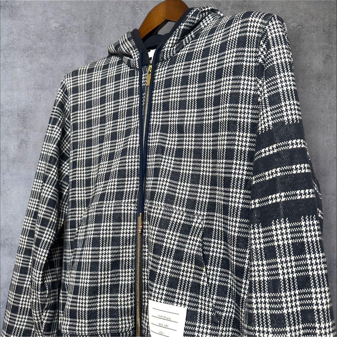 美品】トムブラウン 4bar マイクロチェック ジャガード パーカー