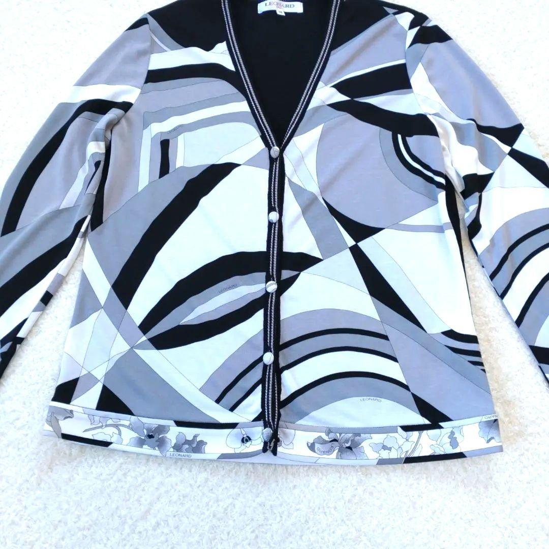 レオナールスポーツ 総柄 カーディガン ニットコンビ 長袖 38 M - メルカリ