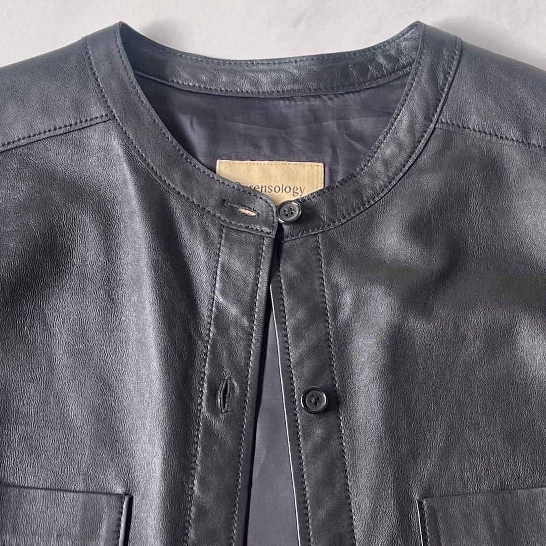 極美品✨ カレンソロジー レザーバンドカラーシャツジャケット