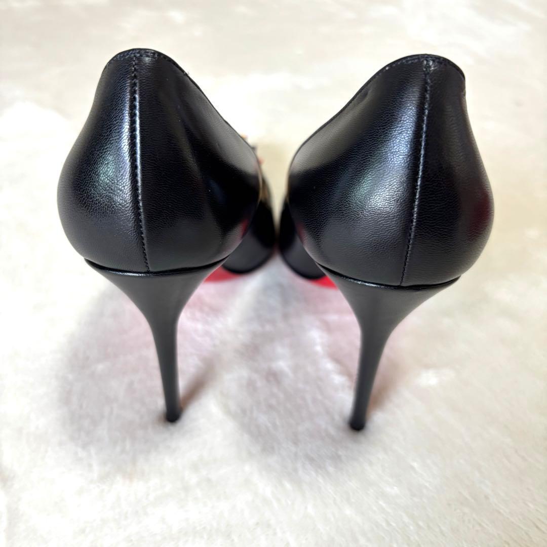 極美品 ルブタン パンプス 37 スタッズ ヒール 黒 レッドソール 購入