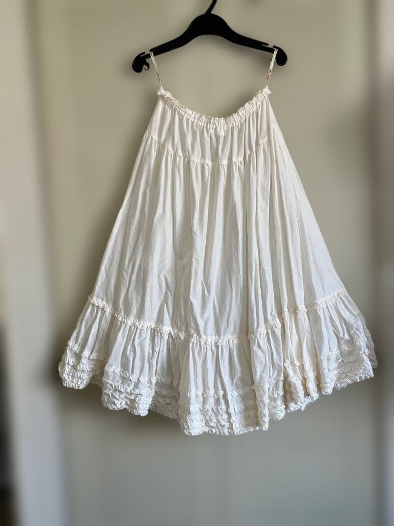 ピンクハウス ペチスカート ミディ ピコフリル 総ゴム 生成り - メルカリ