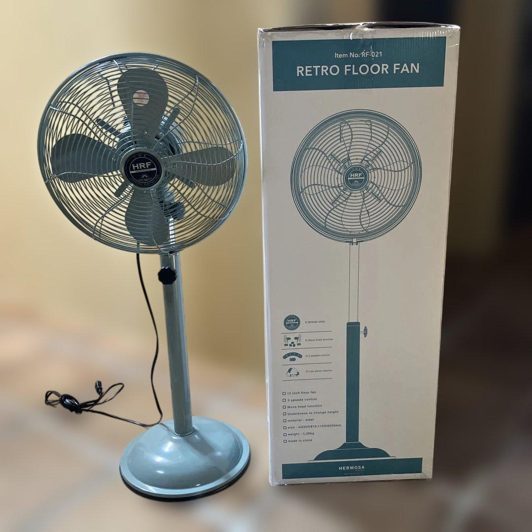 HERMOSA❤️レトロフロアファン 扇風機 アンティークブルー