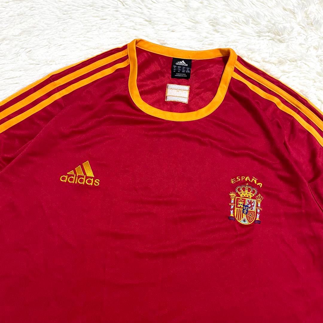 アディダス スペイン代表 ゲームシャツ 刺繍ロゴ スリーストライプ