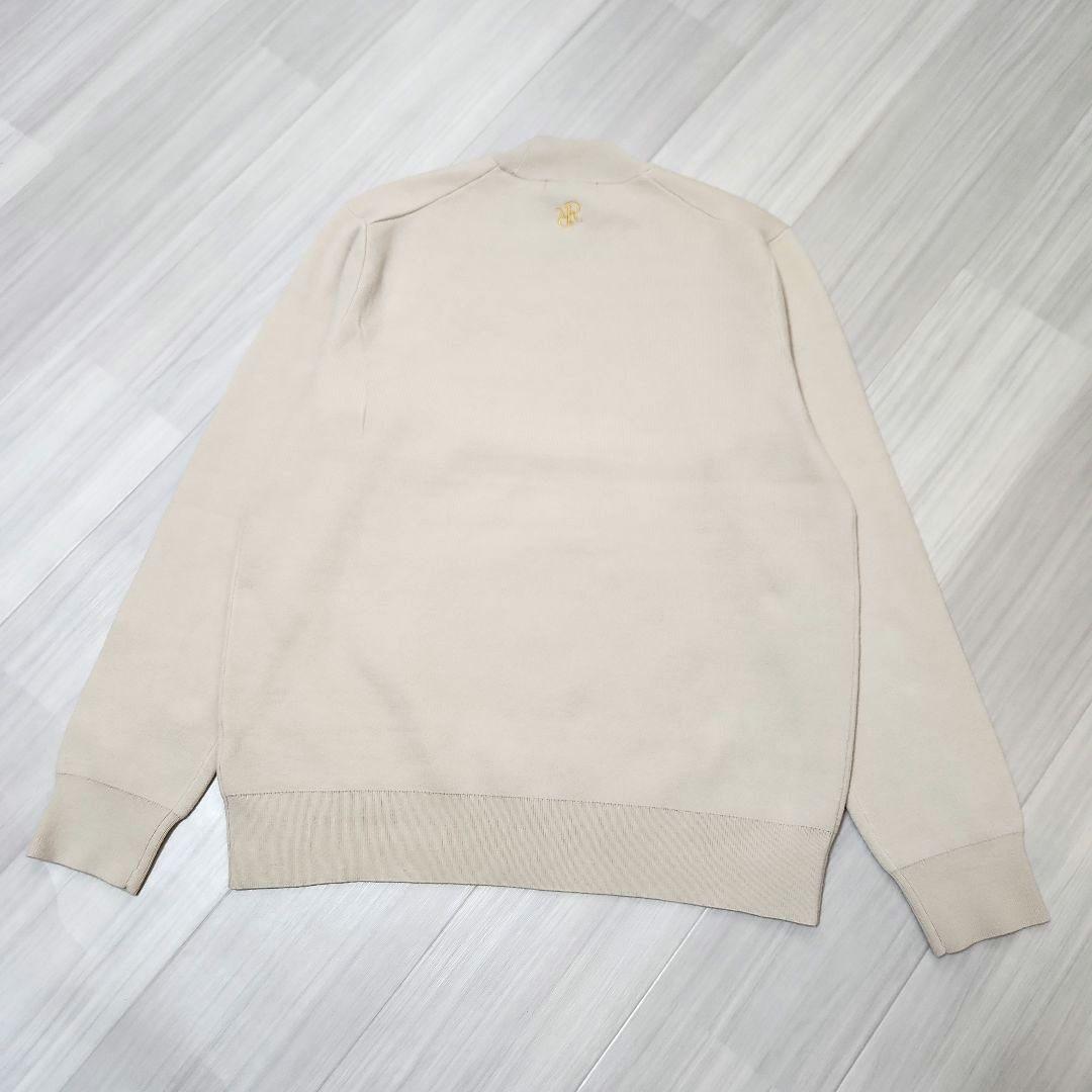 Resurrection☆ロゴジャガードモックネックニットメンズLベージュ×黄