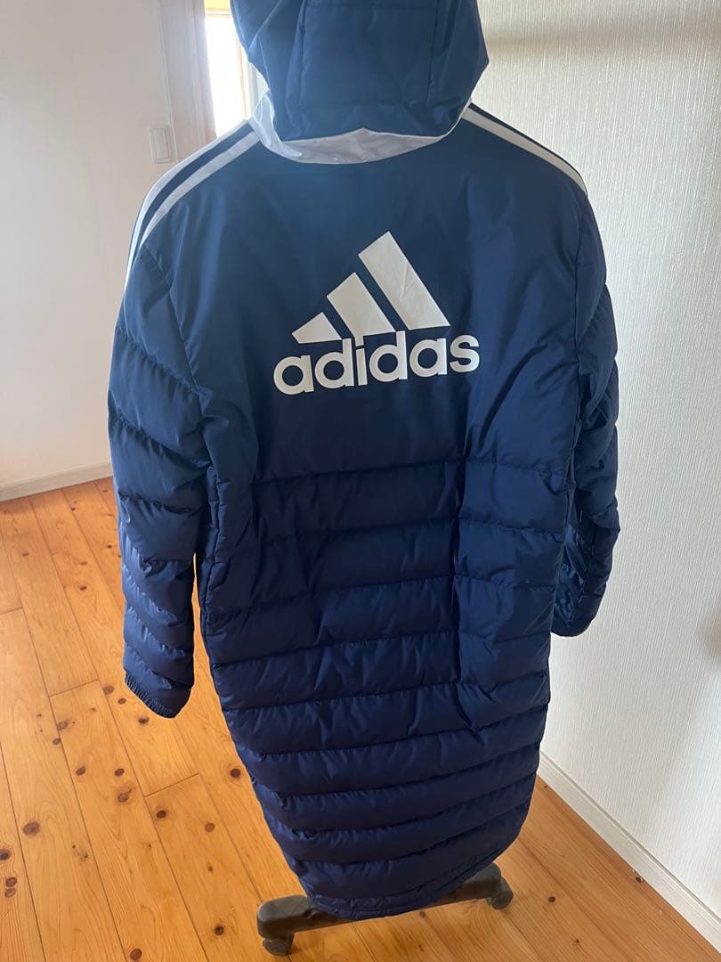 adidas ネイビー ダウンベンチコート Lサイズ