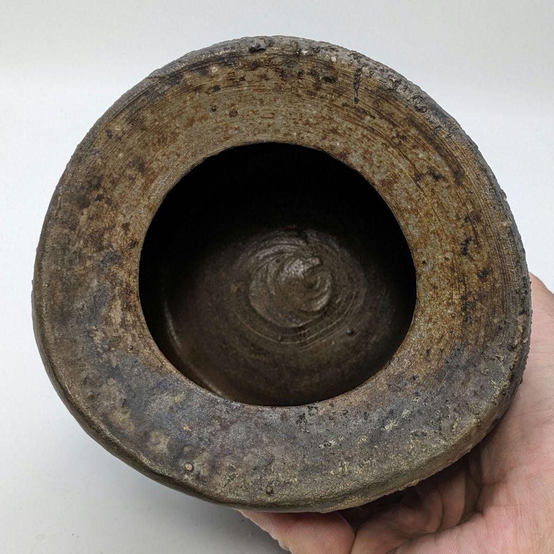 竹子窯 西川政彦 備前焼 窯変旅枕三角花入 花器 花瓶 フラワーベース 置物