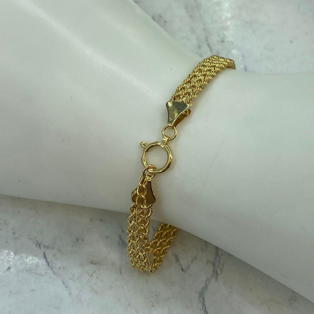 K18 中空ロープビスマルクブレスレット 3.5g 16cm〜18.5cm - メルカリ