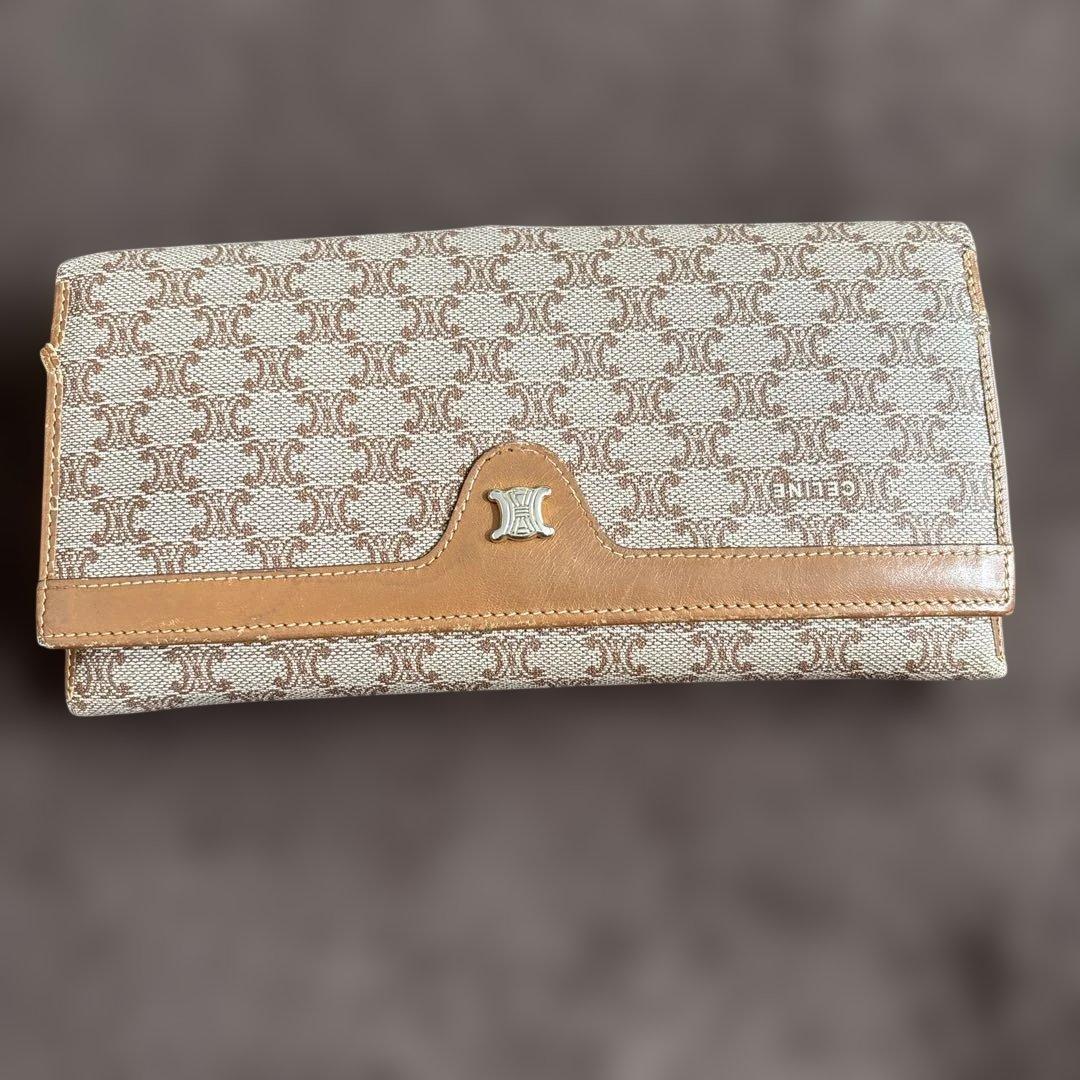 CELINE モノグラム 長財布 ベージュ/ブラウン - メルカリ