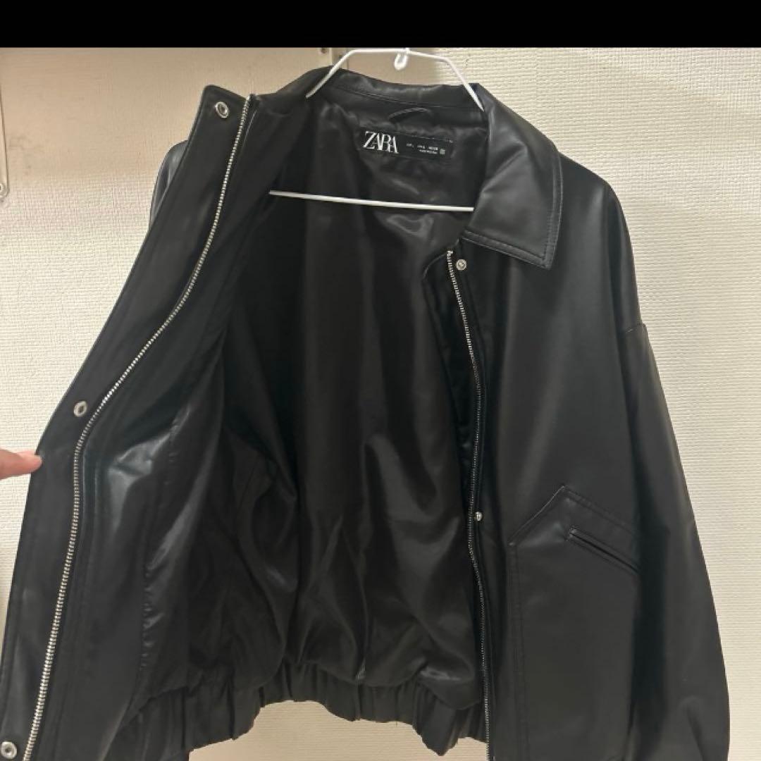 ZARA ブラック レザージャケット ショート丈 - メルカリ