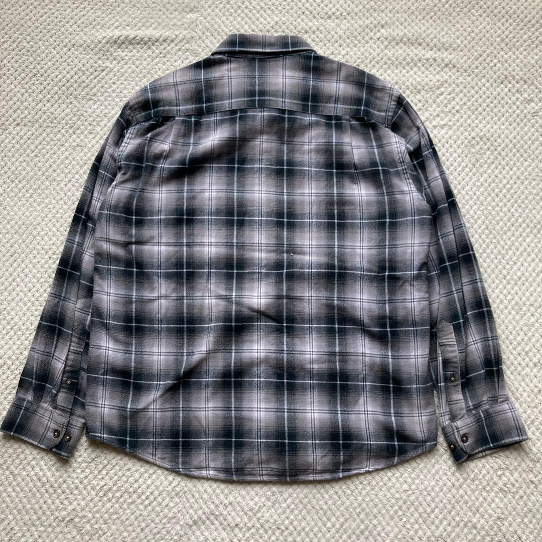 90s オンブレ ネルシャツ 白 黒 50s 60s レーヨン ファイブブラザー